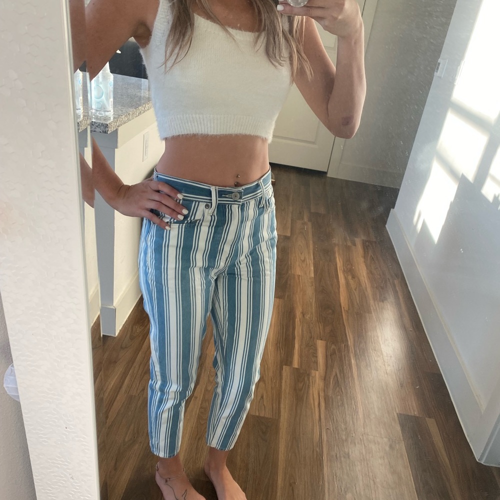 Striped mom jeans